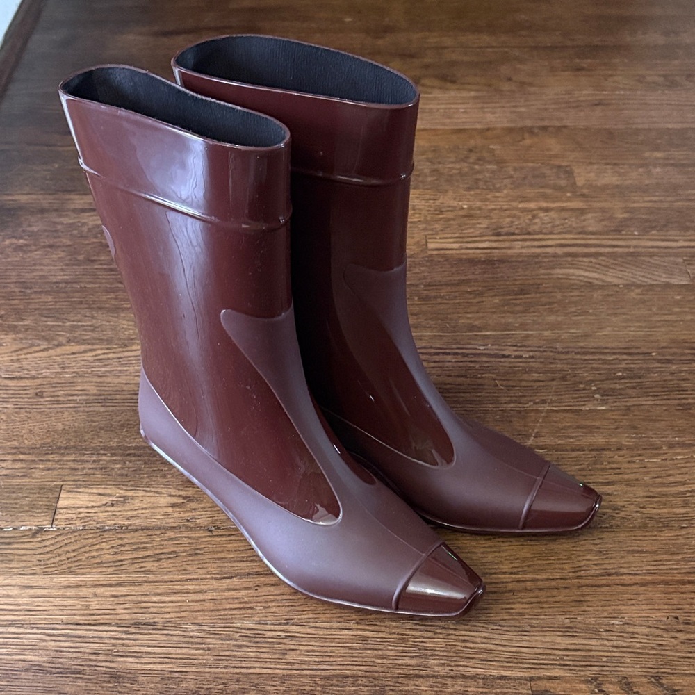 Jeffrey Campbell Red Combo Drench Rain Boots